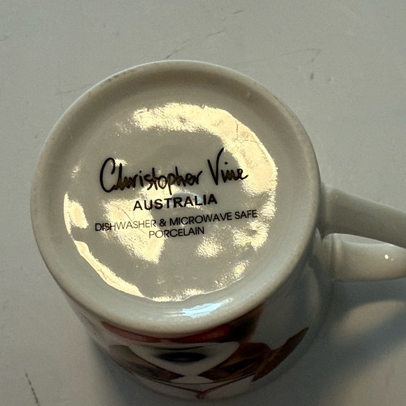 Christopher Vine Dog-Themed Ceramic Mug in White and Brown with Red Accent - Picture 4 of 4